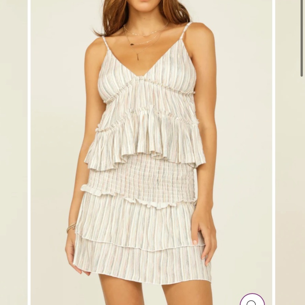 Two piece skirt set.